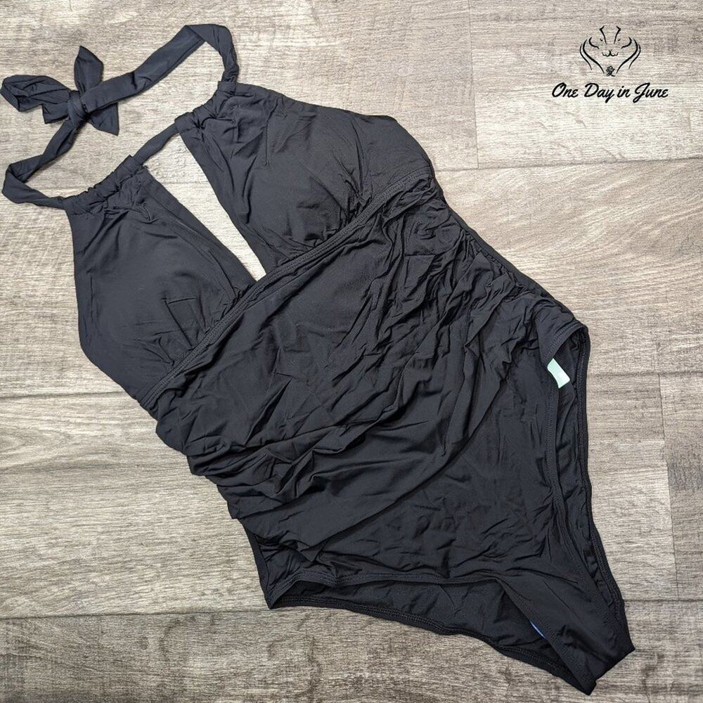 Beautikini Deep V One Piece Swimsuit Size L